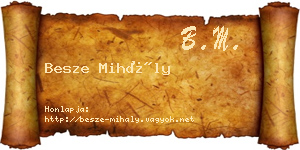 Besze Mihály névjegykártya